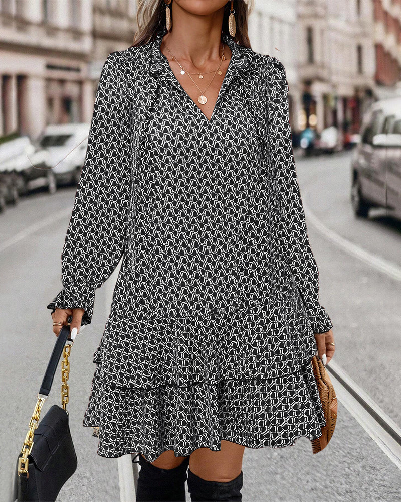 Amalie™ - Jurk met Luna print