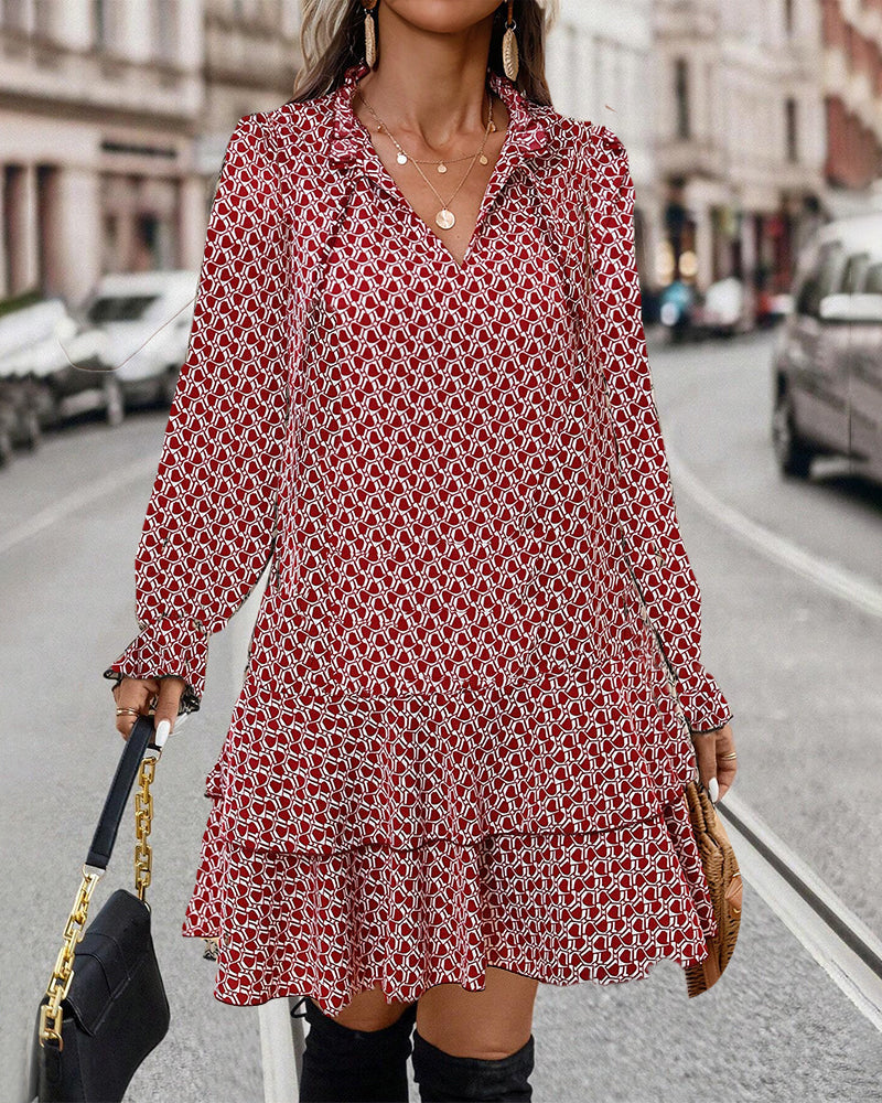 Amalie™ - Jurk met Luna print