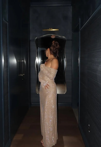 Glitter Off-Shoulder Dress