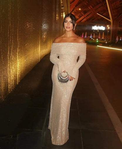 Glitter Off-Shoulder Dress