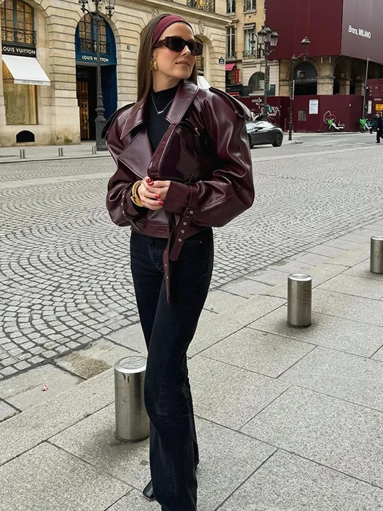 LINA | STIJLVOLLE LEREN JAS