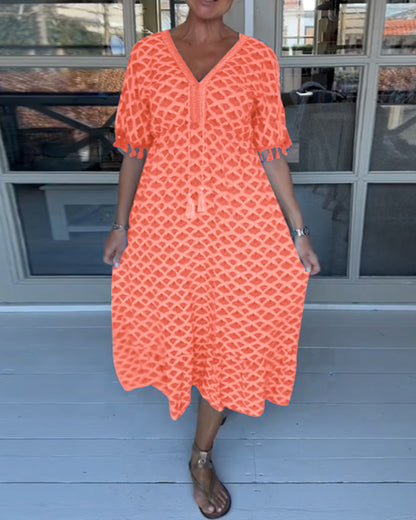 Winona - Robe à Franges en V d'Été