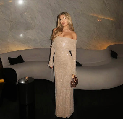 Glitter Off-Shoulder Dress