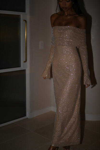 Glitter Off-Shoulder Dress