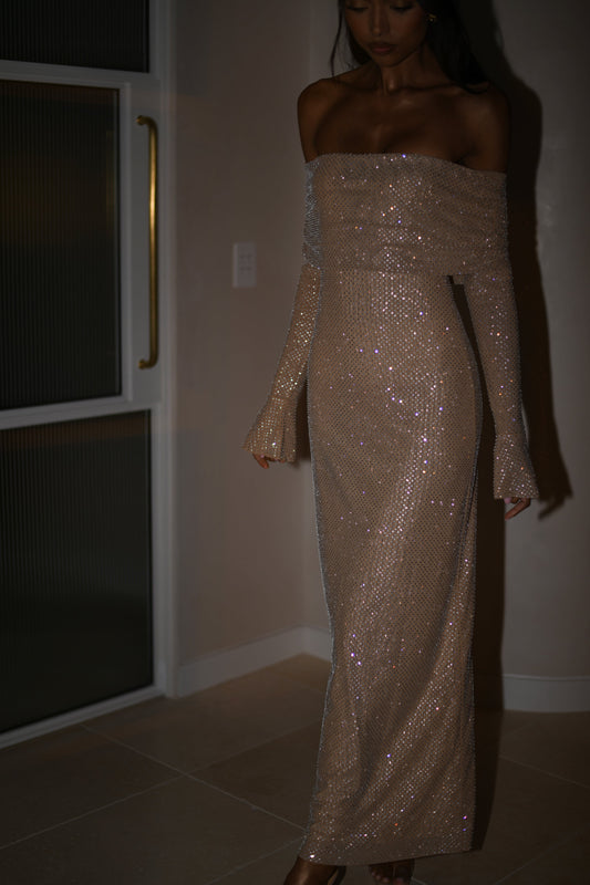 Glitter Off-Shoulder Dress