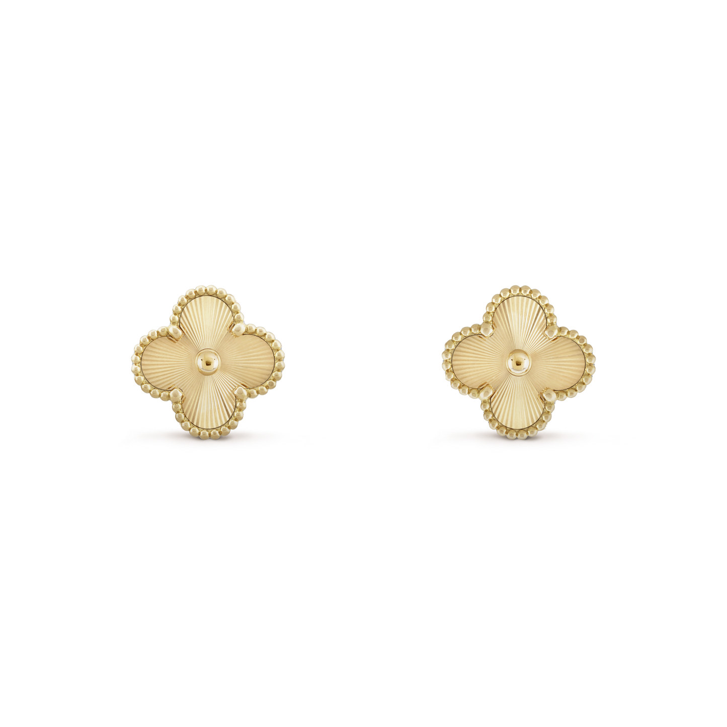 GOLD LASER CLOVER EARRING