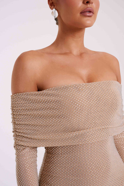 Glitter Off-Shoulder Dress