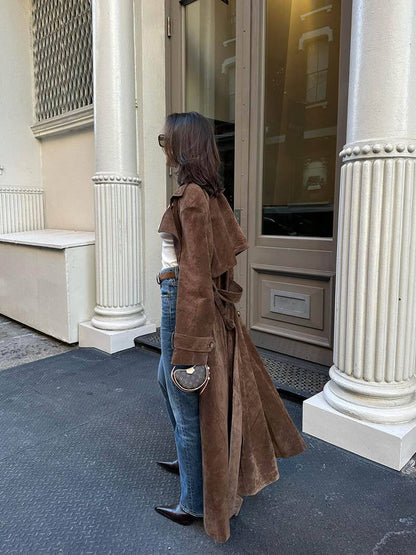 Solana - Suede Trench Coat