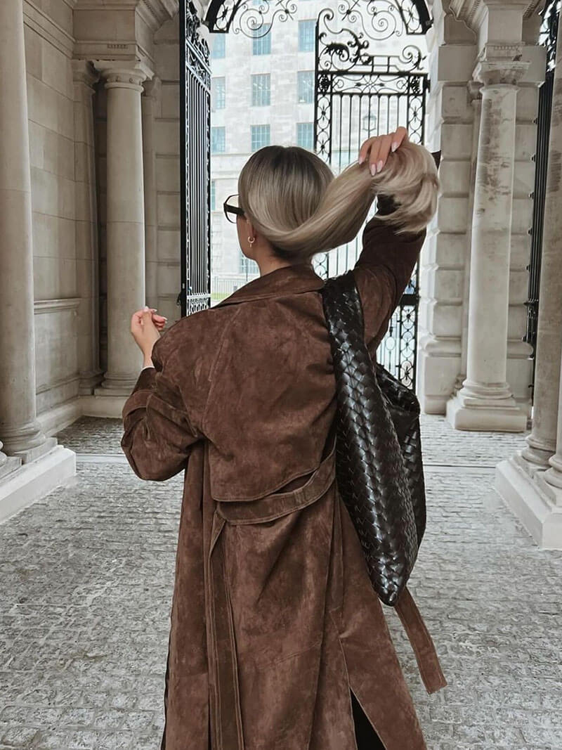 Solana - Suede Trench Coat