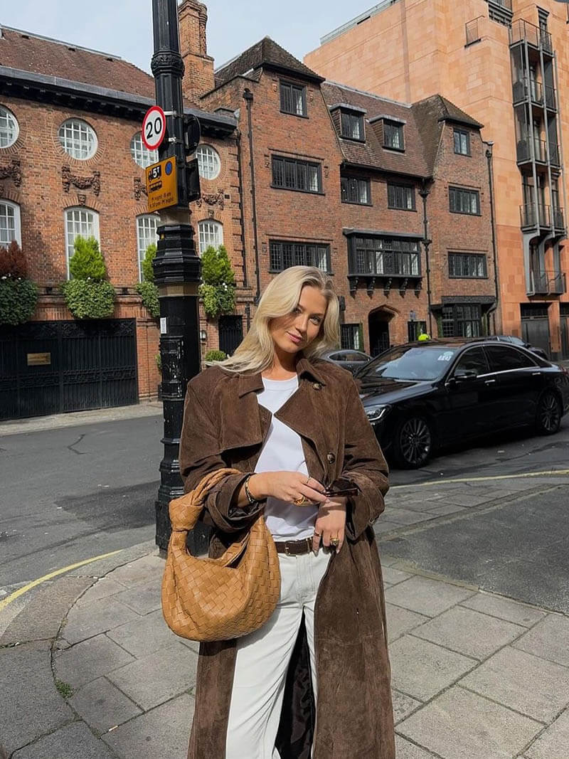Solana - Suede Trench Coat